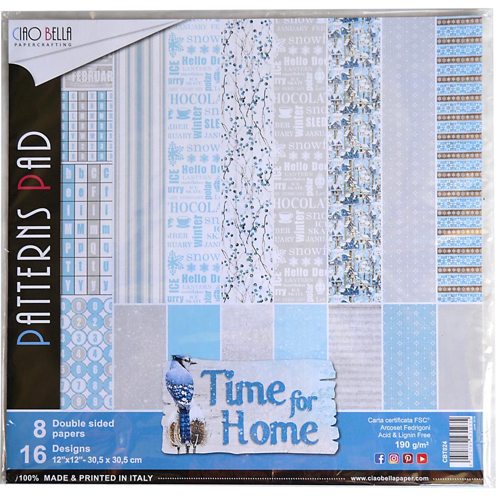 Ciao Bella Paper Pack 12x12, Time For Home- 8 designs – Scrap Chicks