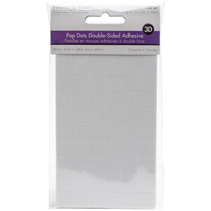 MultiCraft Adhesive, 3D Pop Dots Dual Foam Mounts - .5" Square 132/Pkg