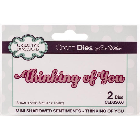 Creative Expressions Die, Mini Expressions - Mini Shadowed Sentiment-Thinking Of You