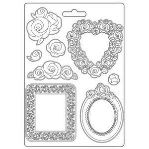 Stamperia Mould A4 Maxi, Rose Parfum Frames & Roses