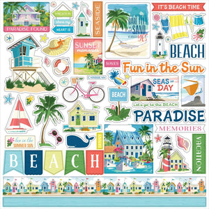Carta Bella Embellishment, Cardstock Stickers 12"X12" - Beach Town