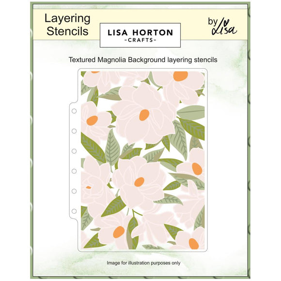 Lisa Horton Layering Stencils, Textured Magnolia Background