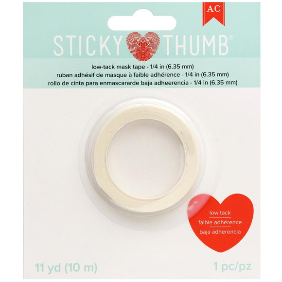 AC Sticky Thumb Adhesive,  Low Tack Mask Tape 11 Yards - 0.25