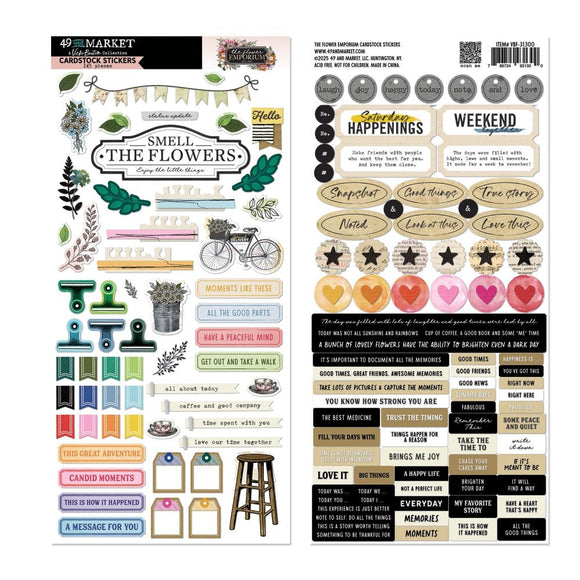 49 And Market by Vicki Boutin, Embellishment, The Flower Emporium - Die-Cuts Cardstock Stickers