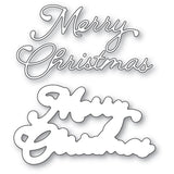 Poppy Stamps Die, Merry Christmas Moonlight Script