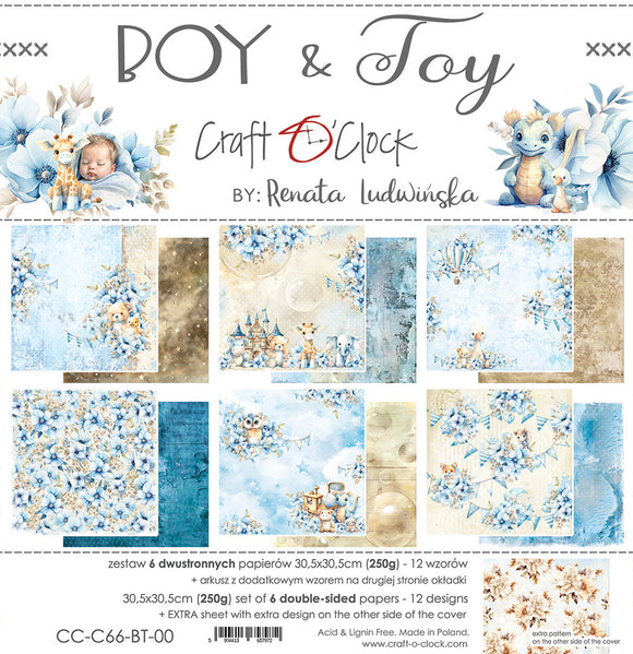 Craft O'Clock Paper Pack 12x12, Boy & Toy