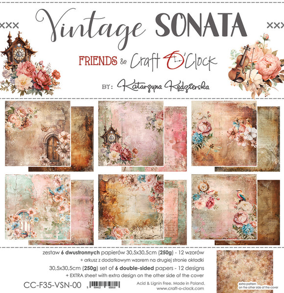 Craft O'Clock Paper Pack 12x12 - Vintage Sonata