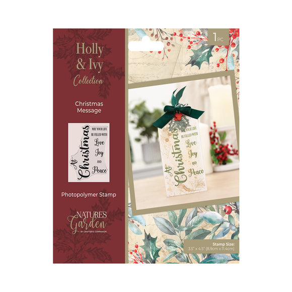 CC Sara Signature Stamp, Holly & Ivy - Christmas Message