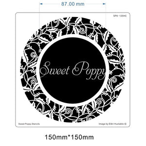 Sweet Poppy Stencil, Holly Aperture Circle Stencil