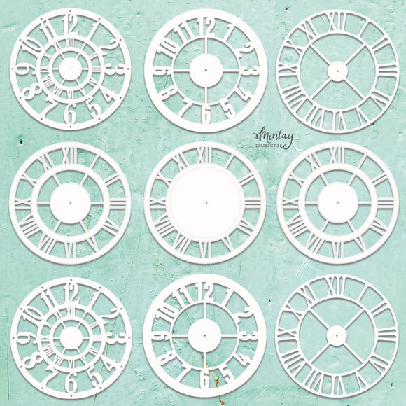 Mintay Embellishment, Chippies - Clocks Set