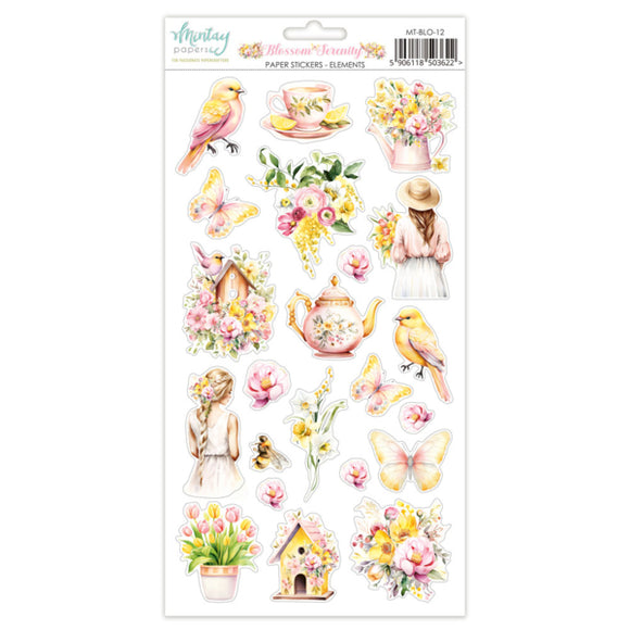 Mintay Embellishment, 6 x 12 Paper Stickers - Blossom Serenity Elements