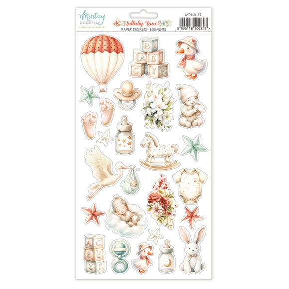 Mintay Embellishment, 6 x 12 Paper Stickers - Lullaby Lane Elements