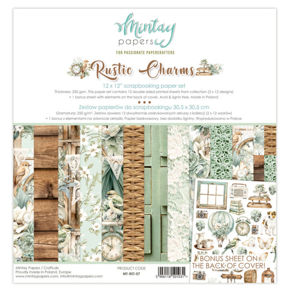 Mintay Paper Collection Kit 12X12,  Rustic Charms