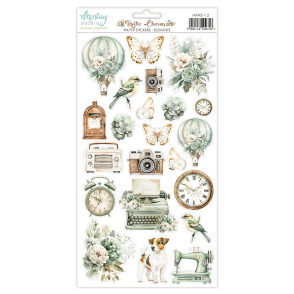 Mintay Embellishment, 6 x 12 Paper Stickers - Rustic Charms Elements