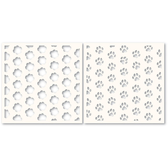 Poppy Stamps Stencil,  Pawprint