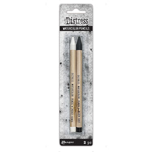 Tim Holtz Ink, Distress Watercolor Pencil 2 Pack - Picket Fence & Black Soot