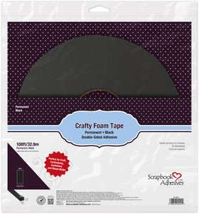 Scrapbook Adhesives Adhesive, Crafty Foam Tape, Black (108ft)