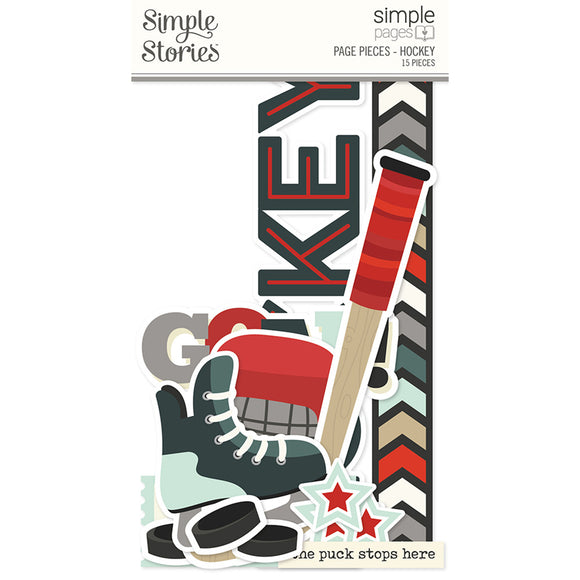 Simple Stories Ephemera, Simple Pages Page Pieces - Hockey