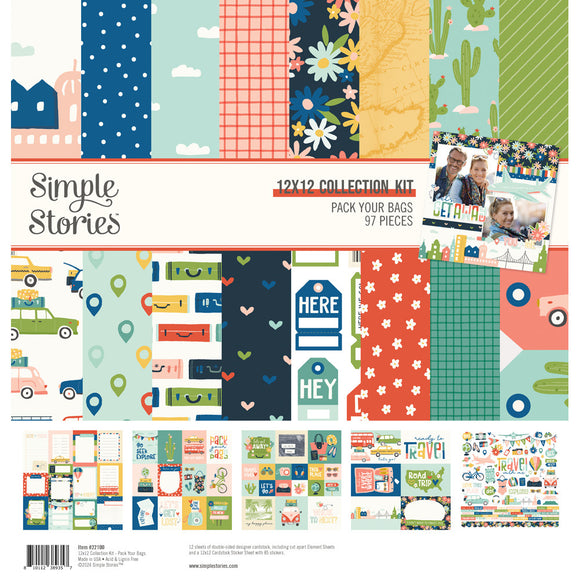 Simple Stories Paper Collection Kit 12x12, Pack Your Bags