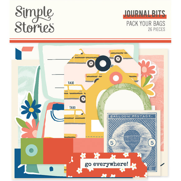 Simple Stories Embellishment, Journal Bits & Pieces - Pack Your Bags