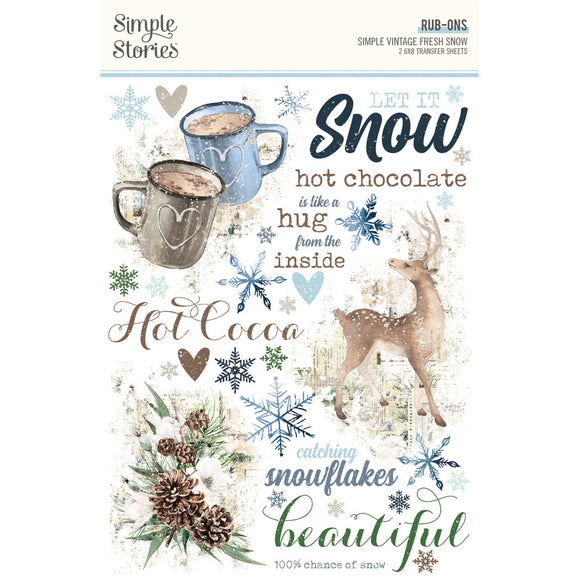 Simple Stories Embellishment,  Rub ons, Simple Vintage Fresh Snow