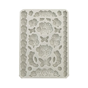 Stamperia Mould A5, Shabby Rose - Roses and Butterfly