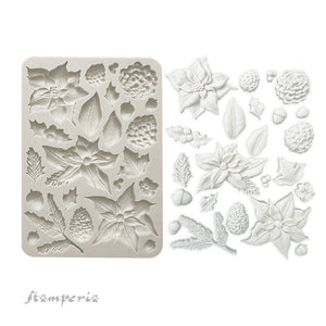 Stamperia Mould A5, The Nutcracker - Poinsettia And Pinecones