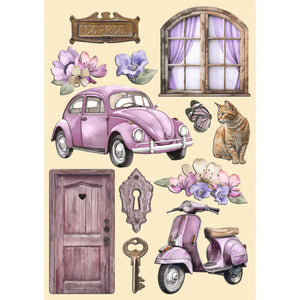 Stamperia Embellishment, Wooden Shapes - Lavender