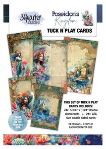 3Quarter Designs Embellishment, Tuck N Play Cards Pack - Poseidon's Kingdom