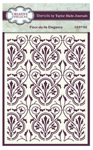 Creative Expressions Stencil 6"x8", Taylor Made Journals Fleur-de-lis Elegance