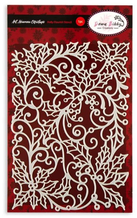 Dawn Bibby Stencil, Art Nouveau. Holly Flourish Stencil