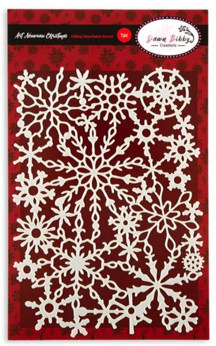 Dawn Bibby Stencil, Art Nouveau. Falling Snowflakes Stencil