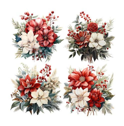 Simply Stated Design Ephemera  - Christmas Florals XL