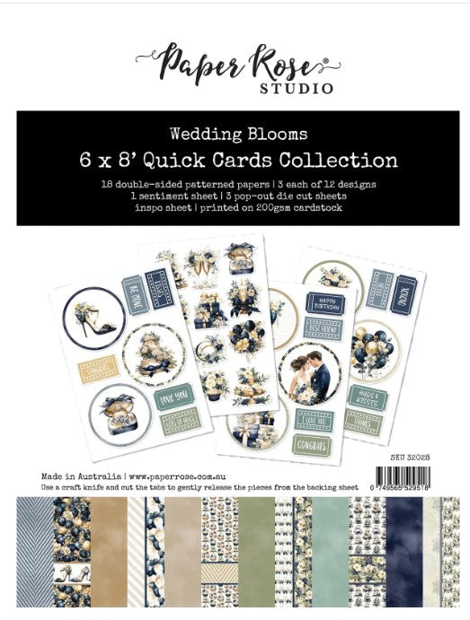 Paper Rose Card Kit, 6X8 Quick Cards Collection - Wedding Blooms