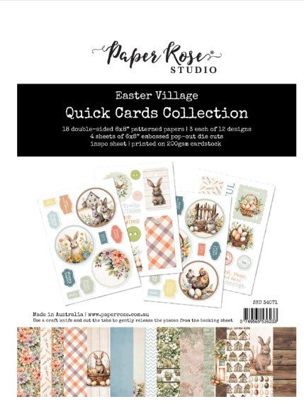 Paper Rose Card Kit, 6X8 Quick Cards Collection - Easter Village
