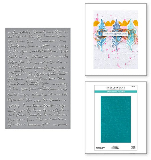 Dina Wakley Die -  Scribbled Letter Embossing Folder
