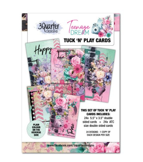 3Quarter Designs Paper,  Teenage Dream - Tuck N Play Cards