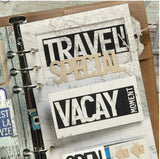 Elizabeth Craft Stamp, Block Words - Travel