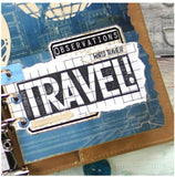 Elizabeth Craft Stamp, Block Words - Travel