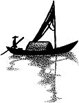 Stampscapes Stamp,  Fishing Boat w/Sail