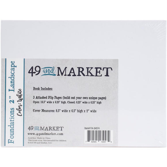 49 and Market Foundations 2 Portrait Album 8.5x6.5 White