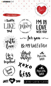 StudioLight Stamp, Filled with Love - Love Texts