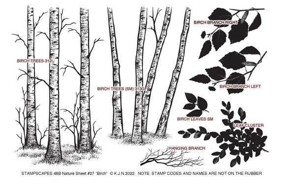 Stampscapes Stamp, Nature Sheet #27 (Birch)